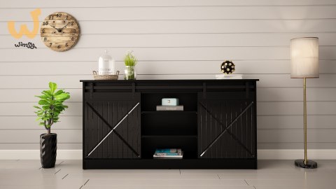 Komoda 160x80x35 GRANERO czarny/czarny poł Komoda 160x80x35 GRANERO czarny/czarny poł