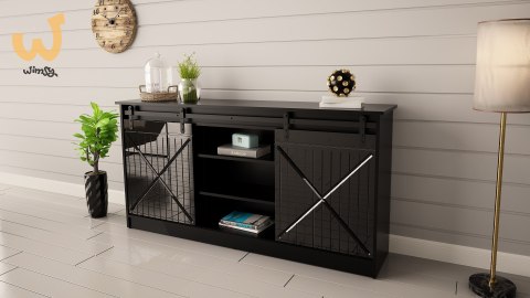 Komoda 160x80x35 GRANERO czarny/czarny poł Komoda 160x80x35 GRANERO czarny/czarny poł