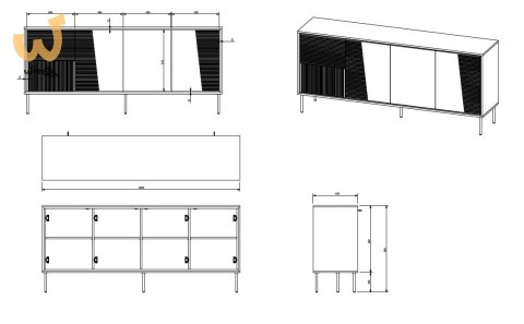 Komoda 4D ABI 200x45x88 biały mat Komoda 4D ABI 200x45x88 biały mat