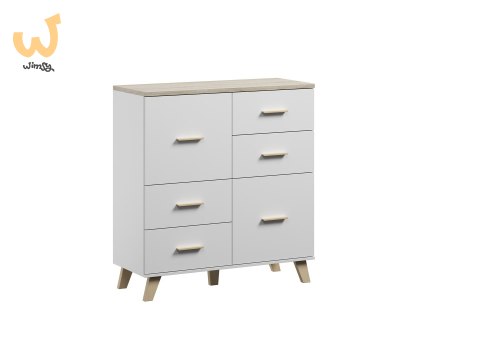 Komoda LOTTA 110 2D4S biały+ dąb sonoma Komoda LOTTA 110 2D4S biały+ dąb sonoma