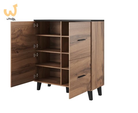 Komoda LOTTA 110 4D wotan + czarny mat Komoda LOTTA 110 4D wotan + czarny mat