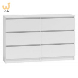 M6 MALWA KOMODA 120CM 6 SZUFLAD BIAŁY