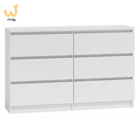 M6 MALWA KOMODA 120CM 6 SZUFLAD BIAŁY M6 MALWA KOMODA 120CM 6 SZUFLAD BIAŁY