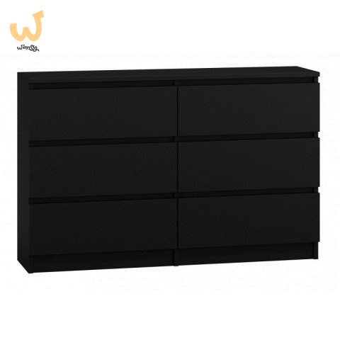 M6 MALWA KOMODA 120CM 6 SZUFLAD CZARNY M6 MALWA KOMODA 120CM 6 SZUFLAD CZARNY