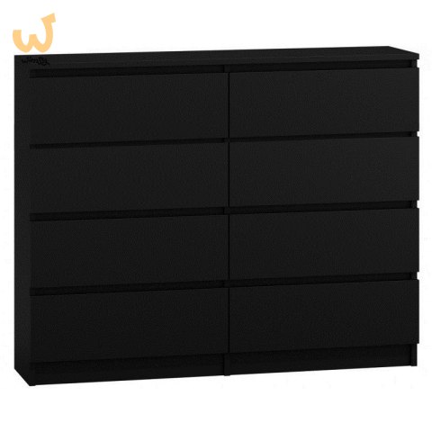 M8 MALWA KOMODA 120CM 8 SZUFLAD CZARNY M8 MALWA KOMODA 120CM 8 SZUFLAD CZARNY