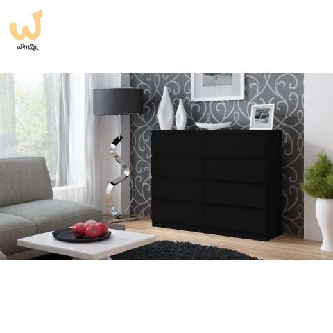 M8 MALWA KOMODA 120CM 8 SZUFLAD CZARNY M8 MALWA KOMODA 120CM 8 SZUFLAD CZARNY