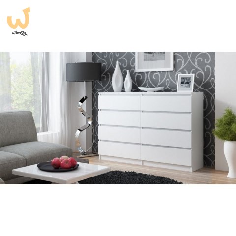 M8 MALWA KOMODA 140CM 8 SZUFLAD BIAŁY M8 MALWA KOMODA 140CM 8 SZUFLAD BIAŁY