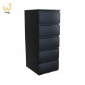 W5 KOMODA 5 SZUFLAD CZARNY