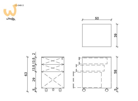 Kontener metalowy z zamkiem XD-040-3 Czarny Kontener metalowy z zamkiem XD-040-3 Czarny