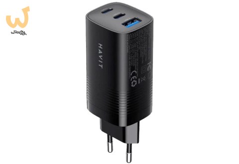 Ładowarka Havit UC20 EU USB-C+USB-C+USB-A (czarny)