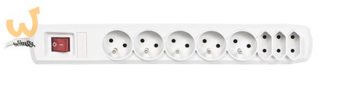 Listwa przeciwprzepięciowa Activejet APN-8g/5m-GR (3 x Typ C, 5 x UTE; 10 A; 5m; kolor szary) Listwa przeciwprzepięciowa Activejet APN-8g/5m-GR (3 x Typ C, 5 x UTE; 10 A; 5m; kolor szary)