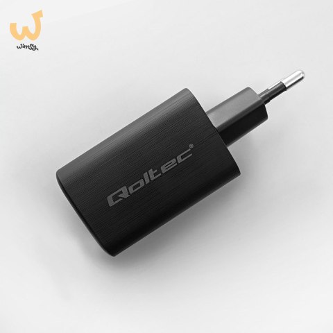 QOLTEC ŁADOWARKA SIECIOWA 65W GAN ULTRA | 5-20V | 2.25-3.25A | 1 X USB TYP C PD | 1 X USB QC 3.0 | CZARNA QOLTEC ŁADOWARKA SIECIOWA 65W GAN ULTRA | 5-20V | 2.25-3.25A | 1 X USB TYP C PD | 1 X USB QC 3.0 | CZARNA