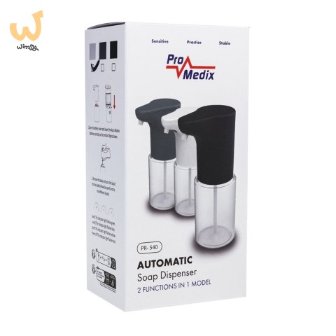 PROMEDIX BEZDOTYKOWY DOZOWNIK, POJEMNIK DYSPENSER DO PŁYNNYCH MYDEŁ, PŁYNÓW DEZYNFEKUJĄCYCH, 300ML, 4XAA, BIAŁY PR-540 W PROMEDIX BEZDOTYKOWY DOZOWNIK, POJEMNIK DYSPENSER DO PŁYNNYCH MYDEŁ, PŁYNÓW DEZYNFEKUJĄCYCH, 300ML, 4XAA, BIAŁY PR-540 W