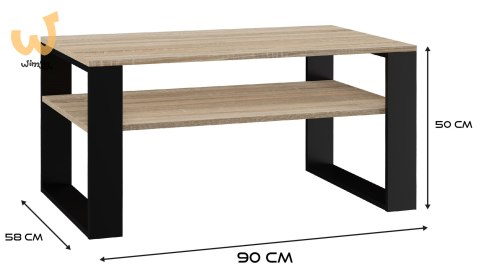 Stolik ława MODERN 1P 90x58xH50 sonoma/czerń Stolik ława MODERN 1P 90x58xH50 sonoma/czerń