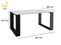 Stolik ława MODERN 90x58xH50 biały/czarny