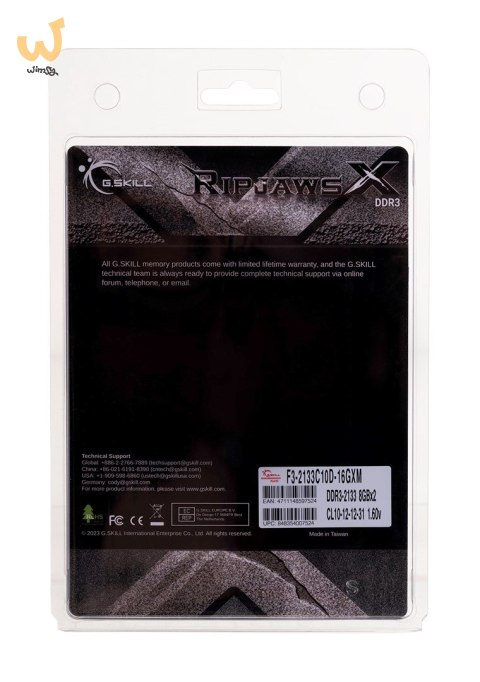 G.SKILL RIPJAWSX DDR3 2X8GB 2133MHZ CL10 XMP F3-2133C10D-16GXM G.SKILL RIPJAWSX DDR3 2X8GB 2133MHZ CL10 XMP F3-2133C10D-16GXM