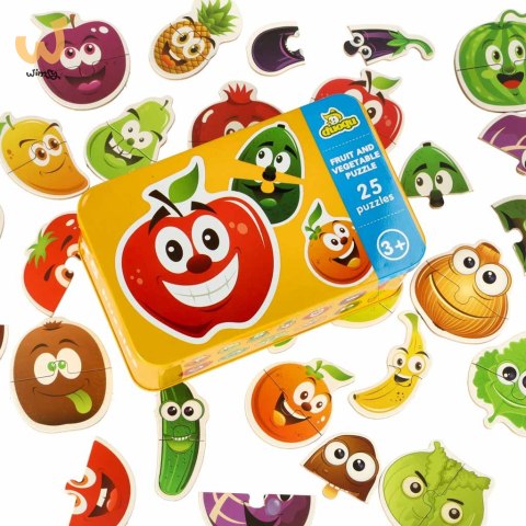 Puzzle w puszce owoce/warzywa 25 puzzli Puzzle w puszce owoce/warzywa 25 puzzli