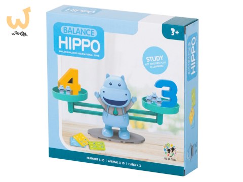 Waga szalkowa edukacyjna nauka liczenia hipopotam mini Waga szalkowa edukacyjna nauka liczenia hipopotam mini