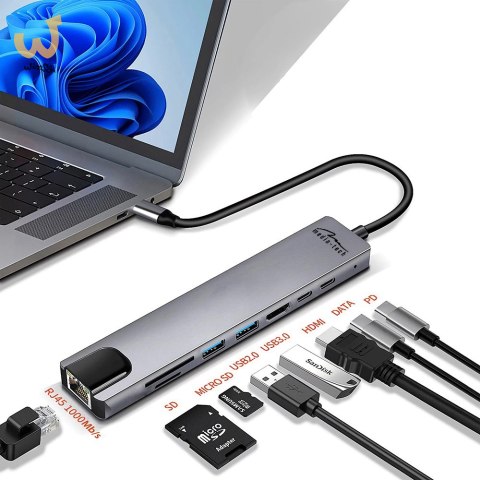 MEDIA-TECH HUB USB 8 IN 1 GIGA LAN HUB MT5046 MEDIA-TECH HUB USB 8 IN 1 GIGA LAN HUB MT5046