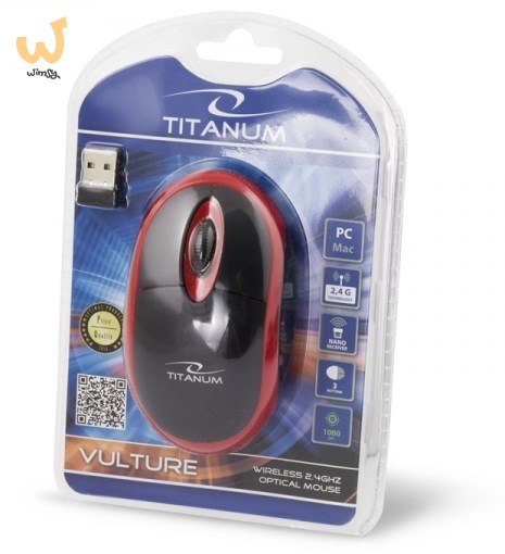 Mysz komputerowa TITANUM VULTURE TM116R (optyczna; 1000 DPI; kolor czarny, kolor czerwony) Mysz komputerowa TITANUM VULTURE TM116R (optyczna; 1000 DPI; kolor czarny, kolor czerwony)