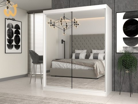 Szafa z drzwiami przesuwnymi z 2 lustrami IGA 160x61xH200 biel Szafa z drzwiami przesuwnymi z 2 lustrami IGA 160x61xH200 biel