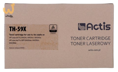 Actis TH-59X Toner (zamiennik HP CF259X; Supreme; 10000 stron; czarny) z chipem monitorującym poziom tonera. Zalecamy wyłączenie Actis TH-59X Toner (zamiennik HP CF259X; Supreme; 10000 stron; czarny) z chipem monitorującym poziom tonera. Zalecamy wyłączenie