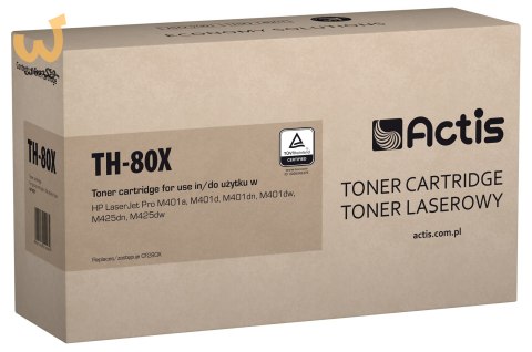 Actis TH-80X Toner (zamiennik HP 80X CF280X; Standard; 6900 stron; czarny) Actis TH-80X Toner (zamiennik HP 80X CF280X; Standard; 6900 stron; czarny)