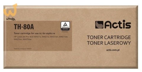 Actis TH-80A Toner (zamiennik HP 80A CF280A; Standard; 2700 stron; czarny) Actis TH-80A Toner (zamiennik HP 80A CF280A; Standard; 2700 stron; czarny)