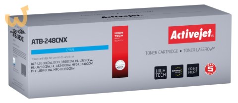 Activejet ATB-248CNX Toner (zamiennik Brother TN248XLC; Supreme; 2300 stron; niebieski) Activejet ATB-248CNX Toner (zamiennik Brother TN248XLC; Supreme; 2300 stron; niebieski)