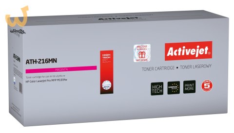 Activejet ATH-216MN Toner (zamiennik HP 216A W2413A; Supreme; 850 stron; czerwony) z chipem Activejet ATH-216MN Toner (zamiennik HP 216A W2413A; Supreme; 850 stron; czerwony) z chipem