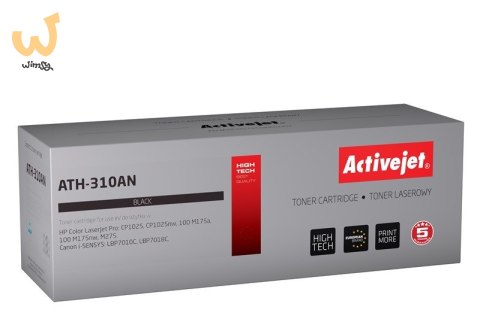 Activejet ATH-310AN Toner (zamiennik Canon, HP 126A CRG-729B, CE310A; Premium; 1200 stron; czarny) Activejet ATH-310AN Toner (zamiennik Canon, HP 126A CRG-729B, CE310A; Premium; 1200 stron; czarny)