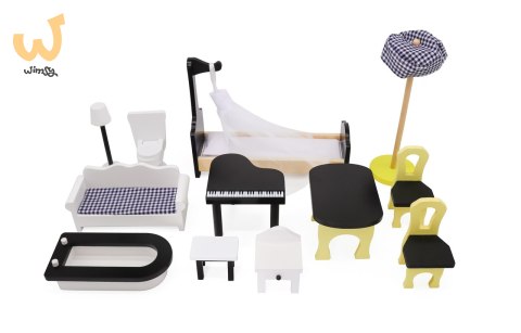 Domek dla lalek drewniany MDF mebelki 122cm XXL LED Domek dla lalek drewniany MDF mebelki 122cm XXL LED