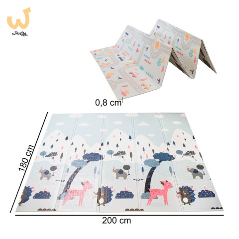 Mata edukacyjna dwustronna składana ulica las 177 x 198 x 1 cm Mata edukacyjna dwustronna składana ulica las 177 x 198 x 1 cm