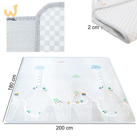 Mata edukacyjna piankowa miarka wzrostu szara 200 x 180 cm Mata edukacyjna piankowa miarka wzrostu szara 200 x 180 cm
