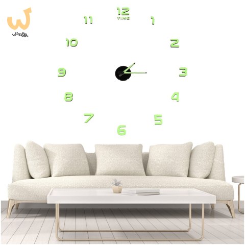Zegar ścienny naklejany DIY fluorescencyjny regulowany 50-60cm 12 cyfr Zegar ścienny naklejany DIY fluorescencyjny regulowany 50-60cm 12 cyfr
