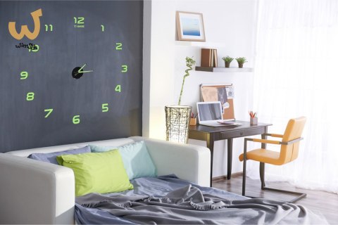 Zegar ścienny naklejany DIY fluorescencyjny regulowany 50-60cm 12 cyfr Zegar ścienny naklejany DIY fluorescencyjny regulowany 50-60cm 12 cyfr