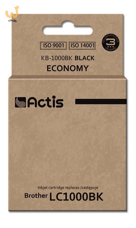 Actis KB-1000BK Tusz (zamiennik Brother LC1000BK/LC970BK; Standard; 36 ml; czarny) Actis KB-1000BK Tusz (zamiennik Brother LC1000BK/LC970BK; Standard; 36 ml; czarny)