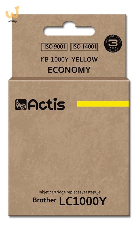 Actis KB-1000Y Tusz (zamiennik Brother LC1000Y/LC970Y; Standard; 36 ml; żółty) Actis KB-1000Y Tusz (zamiennik Brother LC1000Y/LC970Y; Standard; 36 ml; żółty)