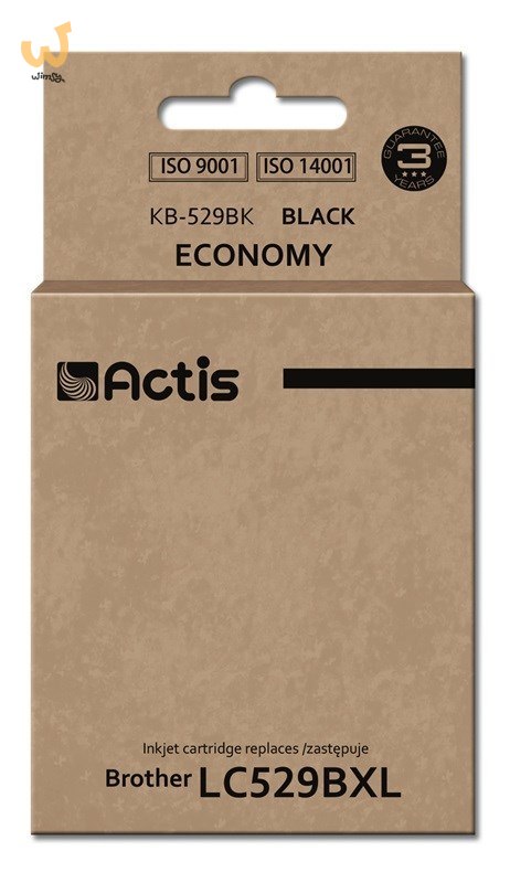 Actis KB-529Bk Tusz (zamiennik Brother LC529BK; Standard; 58 ml; czarny) Actis KB-529Bk Tusz (zamiennik Brother LC529BK; Standard; 58 ml; czarny)