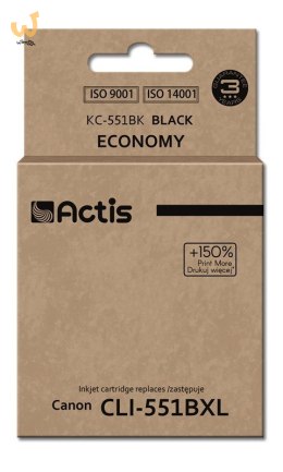 Actis KC-551Bk Tusz (zamiennik Canon CLI-551BK; Standard; 12 ml; czarny)