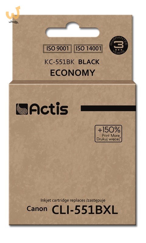 Actis KC-551Bk Tusz (zamiennik Canon CLI-551BK; Standard; 12 ml; czarny) Actis KC-551Bk Tusz (zamiennik Canon CLI-551BK; Standard; 12 ml; czarny)