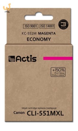 Actis KC-551M Tusz (zamiennik Canon CLI-551M; Standard; 12 ml; czerwony)