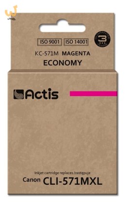 Actis KC-571M Tusz (zamiennik Canon CLI-571M; Standard; 12 ml; czerwony)