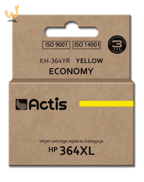 Actis KH-364YR Tusz (zamiennik HP 364XL CB325EE; Standard; 12 ml; żółty) Actis KH-364YR Tusz (zamiennik HP 364XL CB325EE; Standard; 12 ml; żółty)