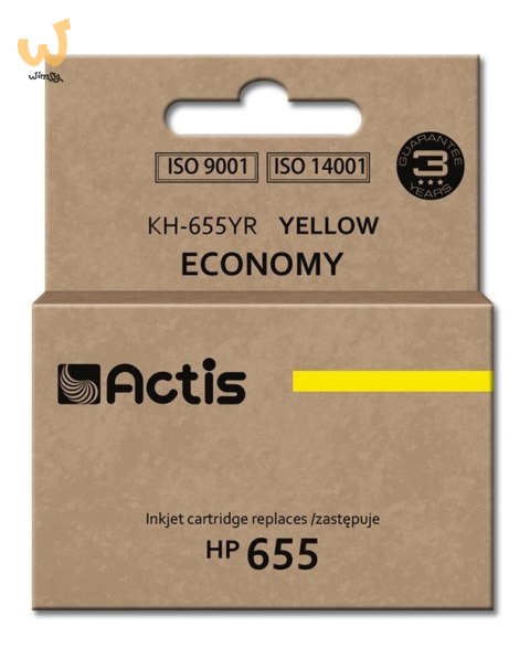 Actis KH-655YR Tusz (zamiennik HP 655 CZ112AE; Standard; 12 ml; żółty)
