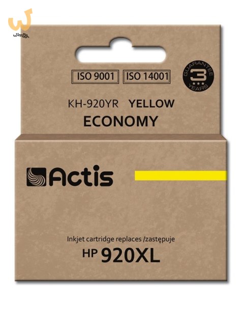 Actis KH-920YR Tusz (zamiennik HP 920XL CD974AE; Standard; 12 ml; żółty) Actis KH-920YR Tusz (zamiennik HP 920XL CD974AE; Standard; 12 ml; żółty)