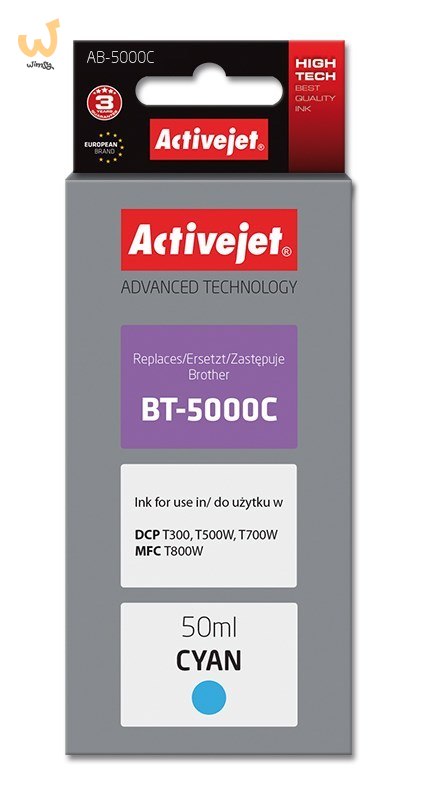 Activejet AB-5000C Tusz Buteleczka z atramentem (zamiennik Brother BT-5000C; Supreme; 50 ml; niebieski) Activejet AB-5000C Tusz Buteleczka z atramentem (zamiennik Brother BT-5000C; Supreme; 50 ml; niebieski)
