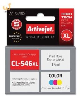 Activejet AC-546RX Tusz (zamiennik Canon CL-546XL; Premium; 15 ml; kolor)