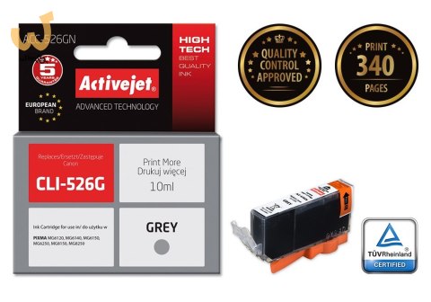 Activejet ACC-526GN Tusz (zamiennik Canon CLI-526G; Supreme; 10 ml; szary) Activejet ACC-526GN Tusz (zamiennik Canon CLI-526G; Supreme; 10 ml; szary)