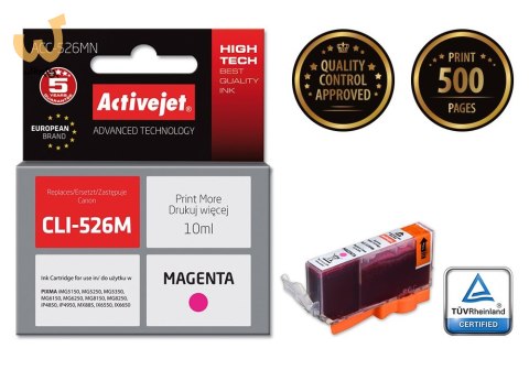 Activejet ACC-526MN Tusz (zamiennik Canon CLI-526M; Supreme; 10 ml; czerwony) Activejet ACC-526MN Tusz (zamiennik Canon CLI-526M; Supreme; 10 ml; czerwony)